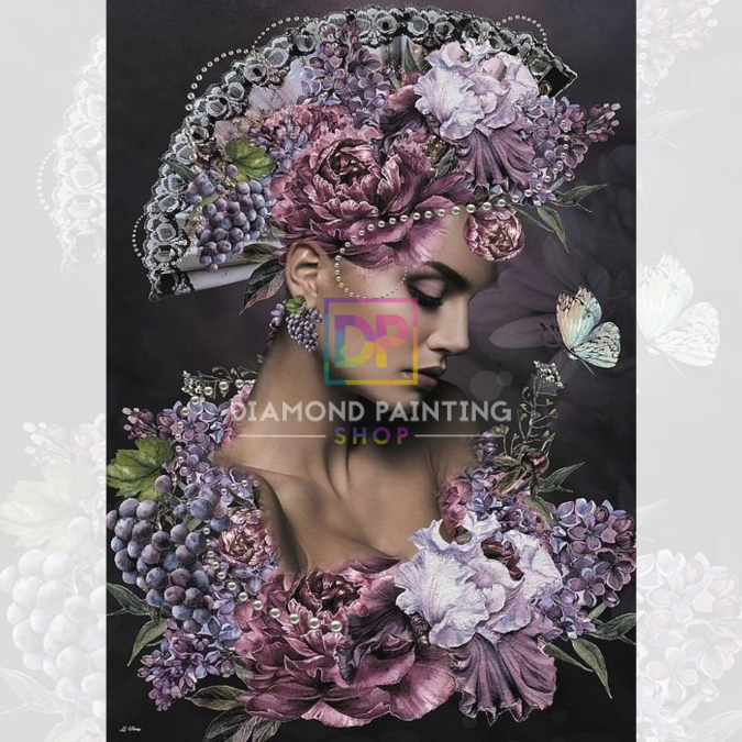 Blütenpoesie in Violett mit Strass und Fairy Steine