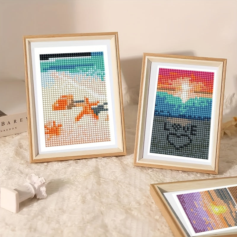 *Neu* Mini Bilder | 8tlg. Strand Set 8x12cm | Eckige Steine