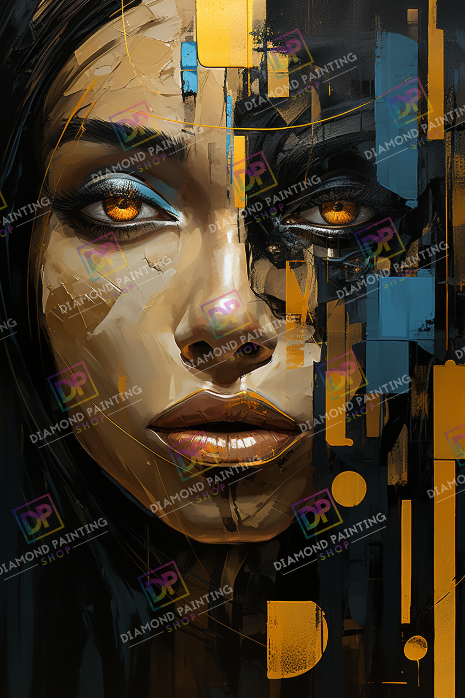Abstrakte "Sophia" mit Metallic Farben