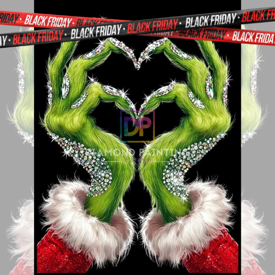 Grinch Love – Strass & AB Diamanten