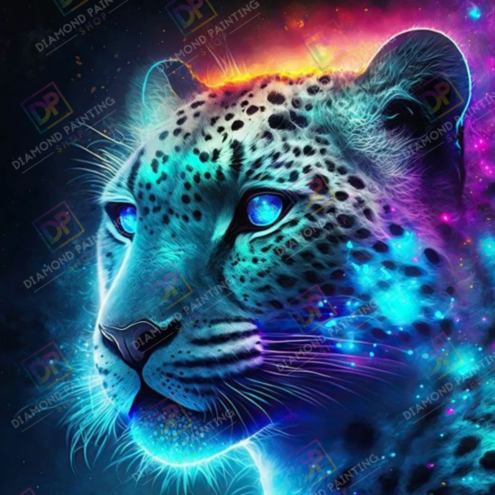 Fantasy Leopard mit AB & Leuchtfarben | Leuchtbild