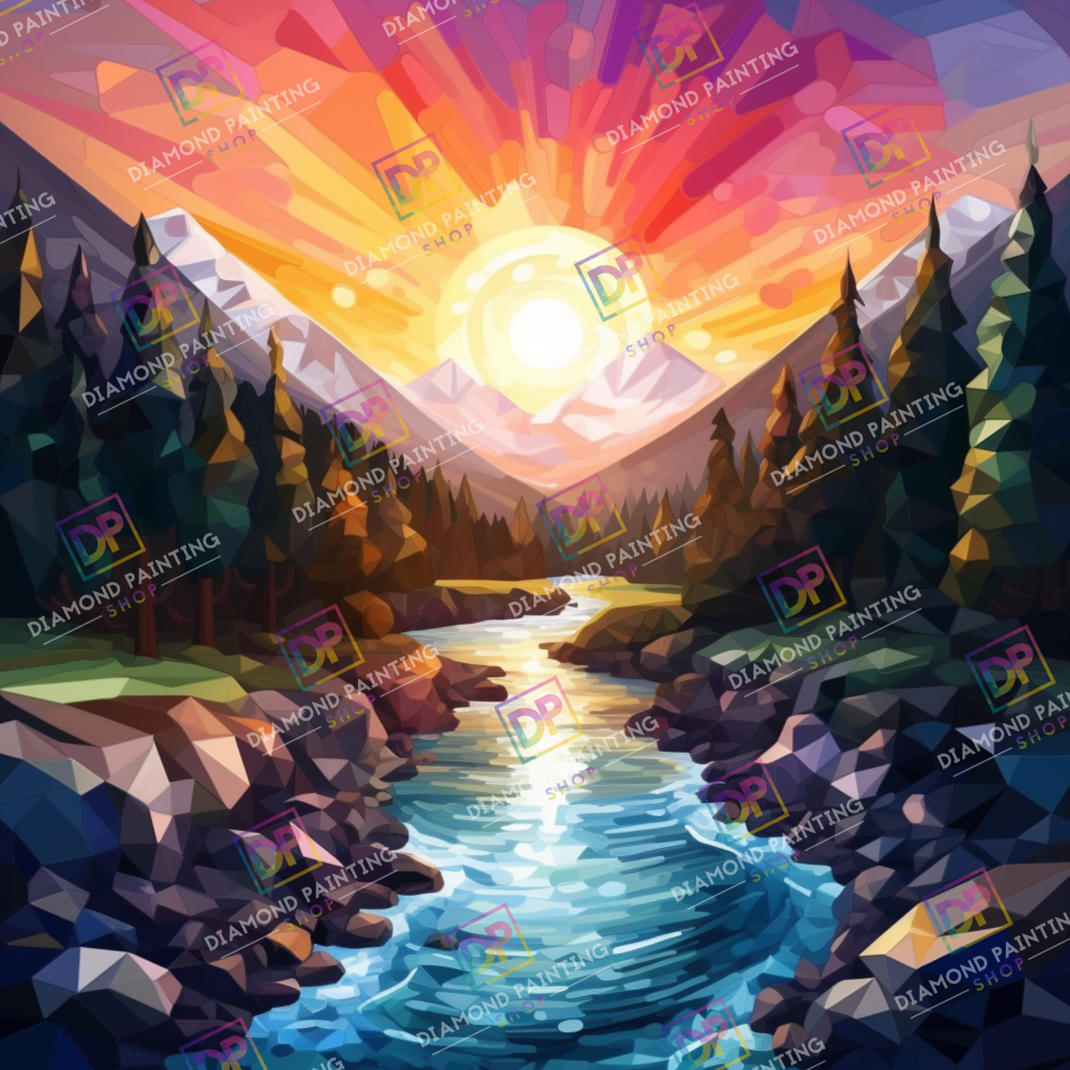 Sonnenuntergang in den Bergen