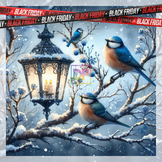 Winterzauber im Vogelparadies – Diamond Painting mit Fairy & AB Steinen