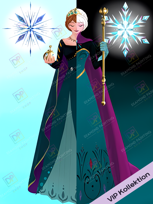 Anna & Elsa - Eiskönigin mit Leucht Farben | Leuchtbild