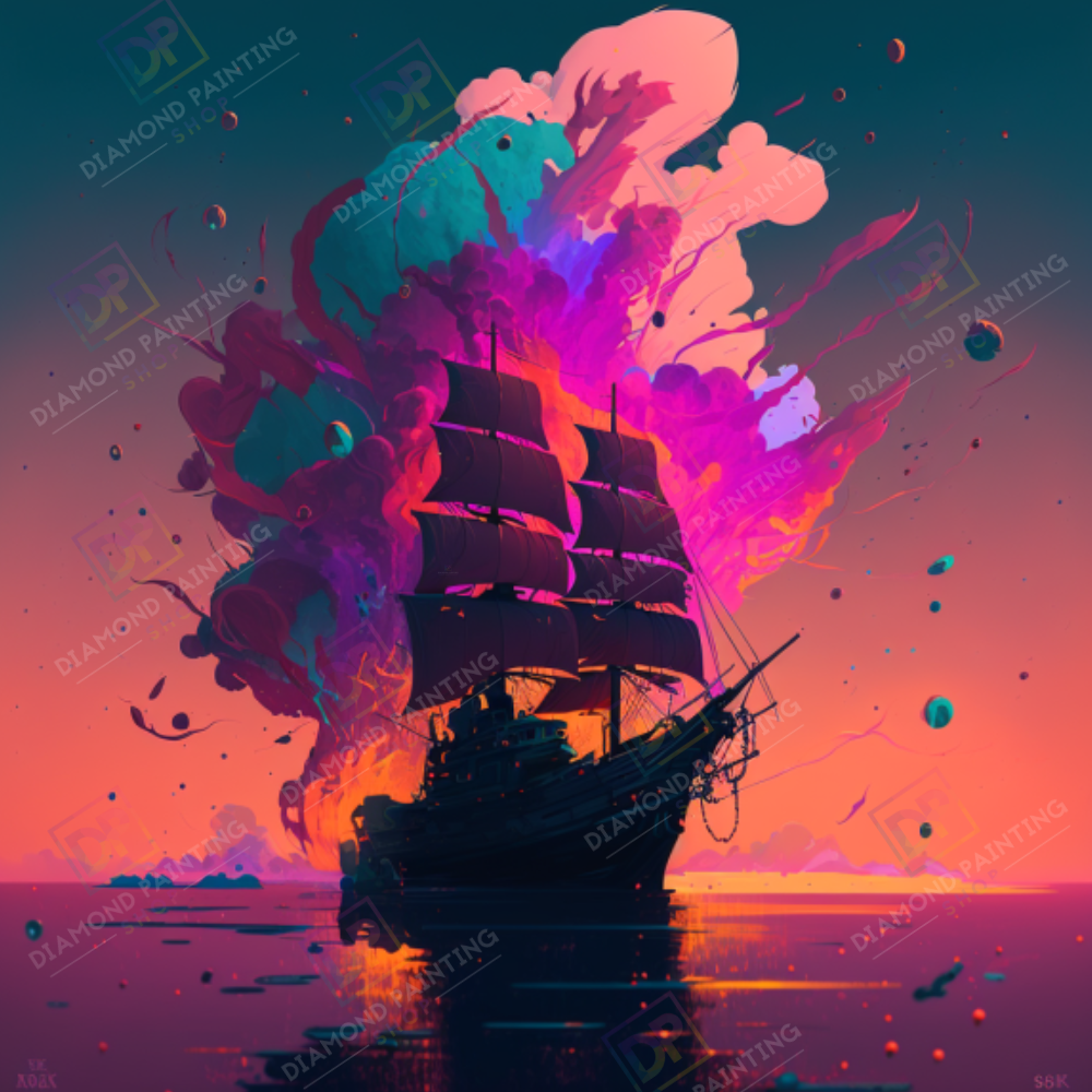 Ship in Ocean mit AB Farben