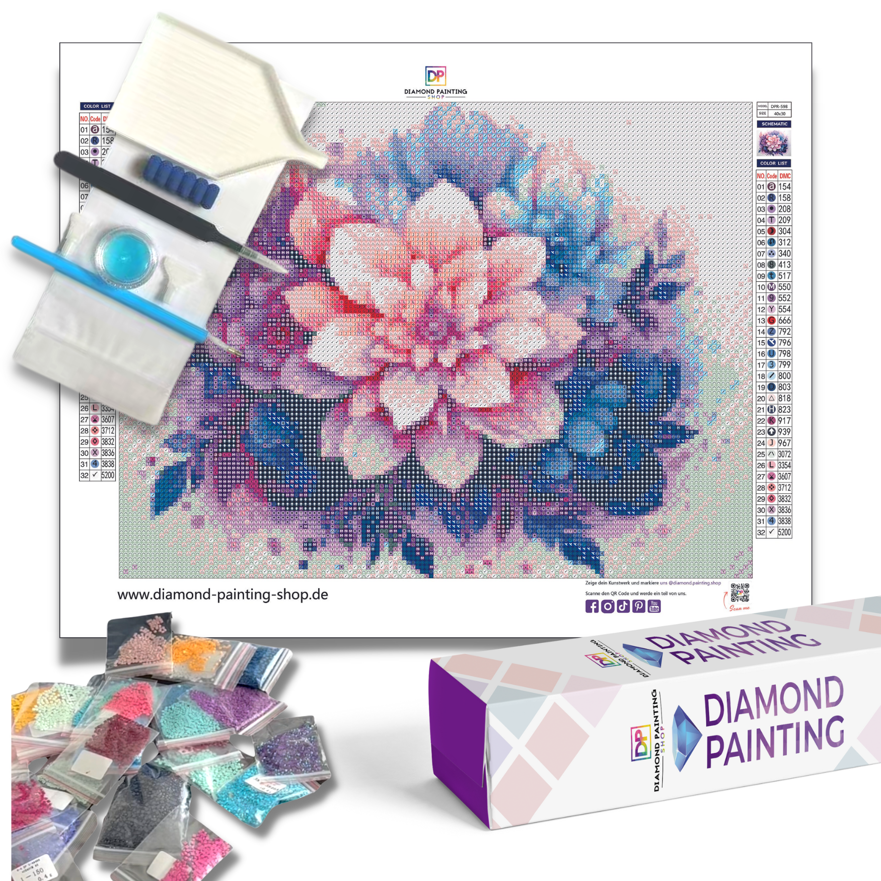 Glaskunst Mademoiselle mit AB Farben