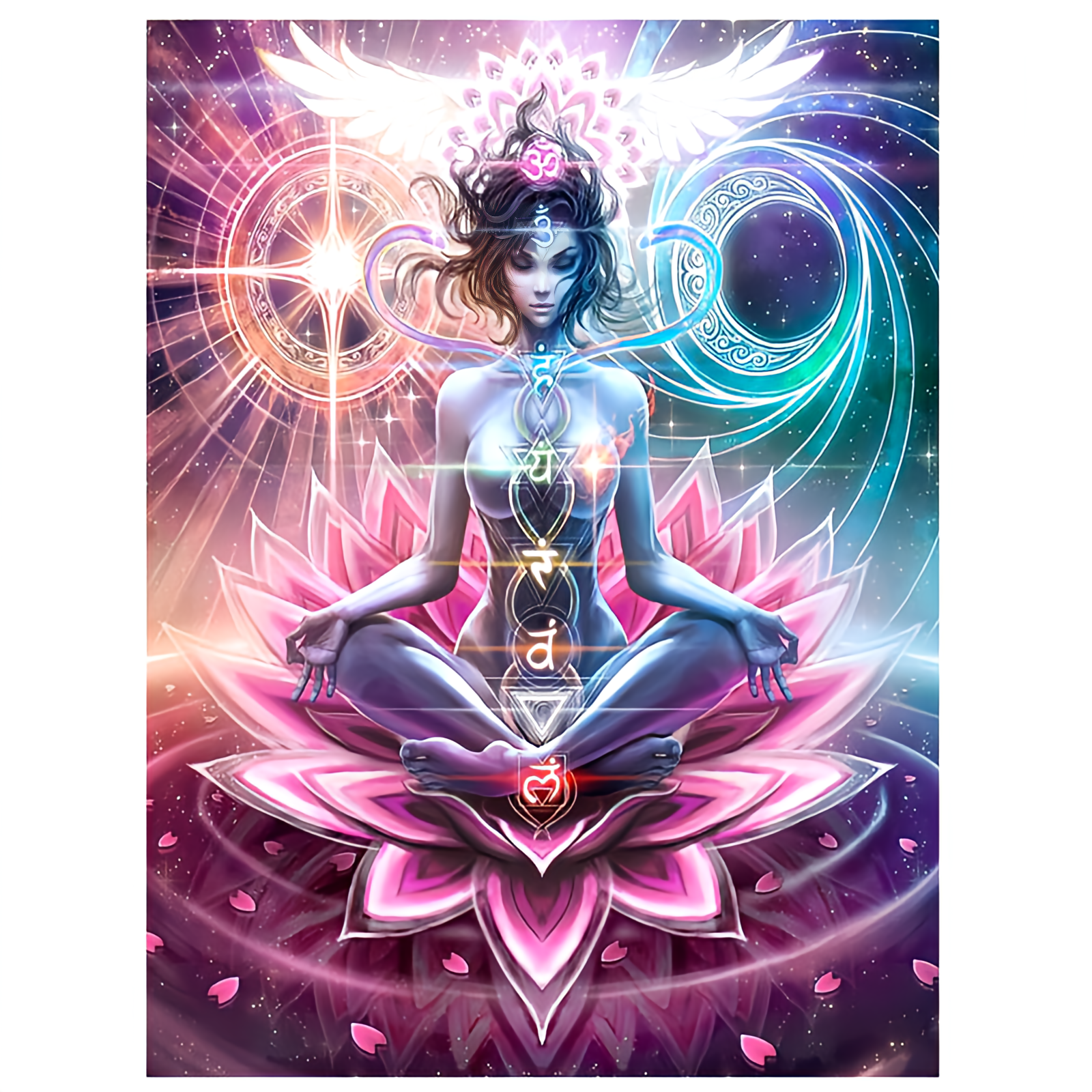 Buddha "Lotus" mit Leucht & AB Steine