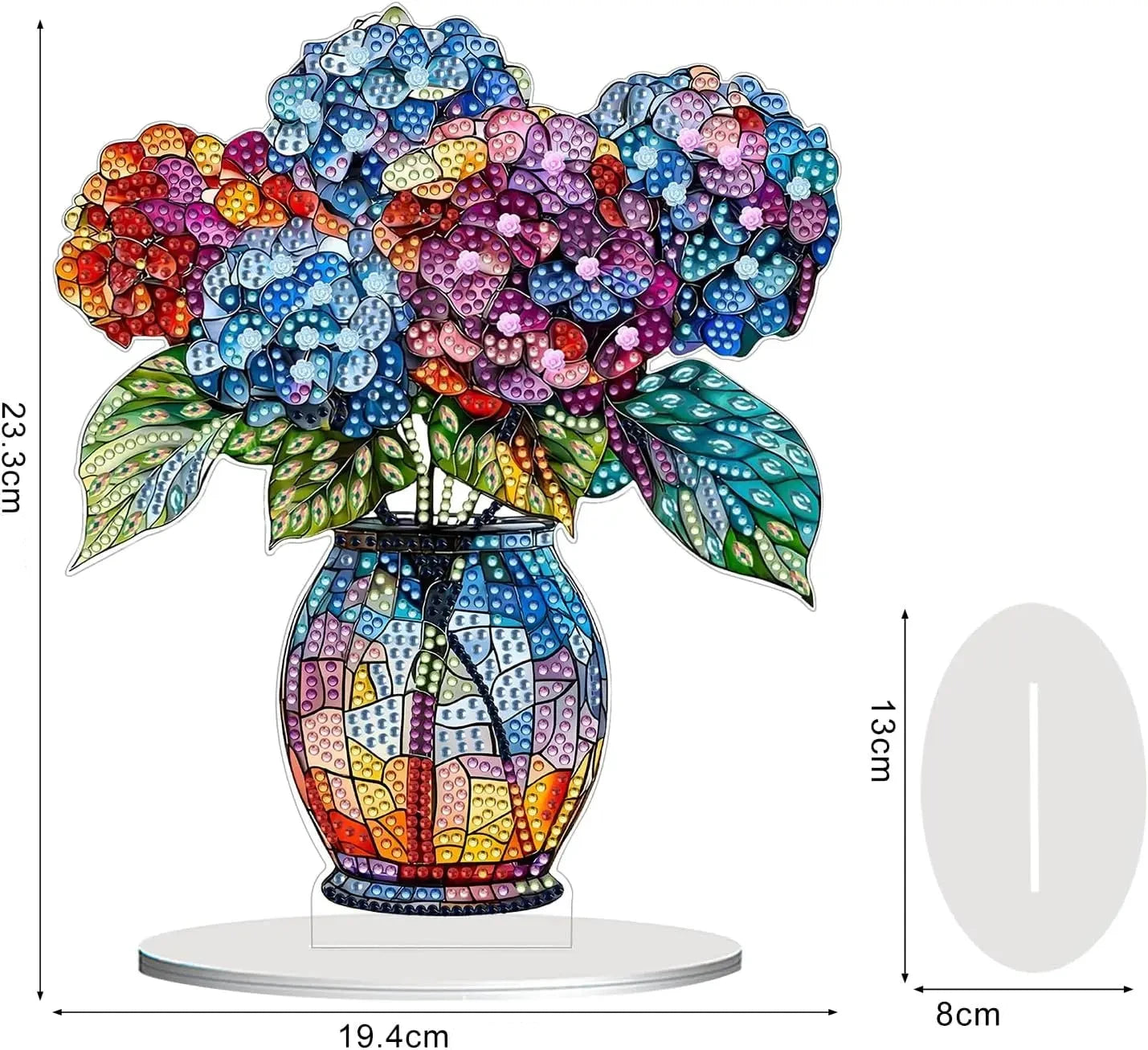 Diamond Painting Dekovase – 3D Deko zum Aufstellen mit Strass-Motiv | 23,3 × 19,4 cm