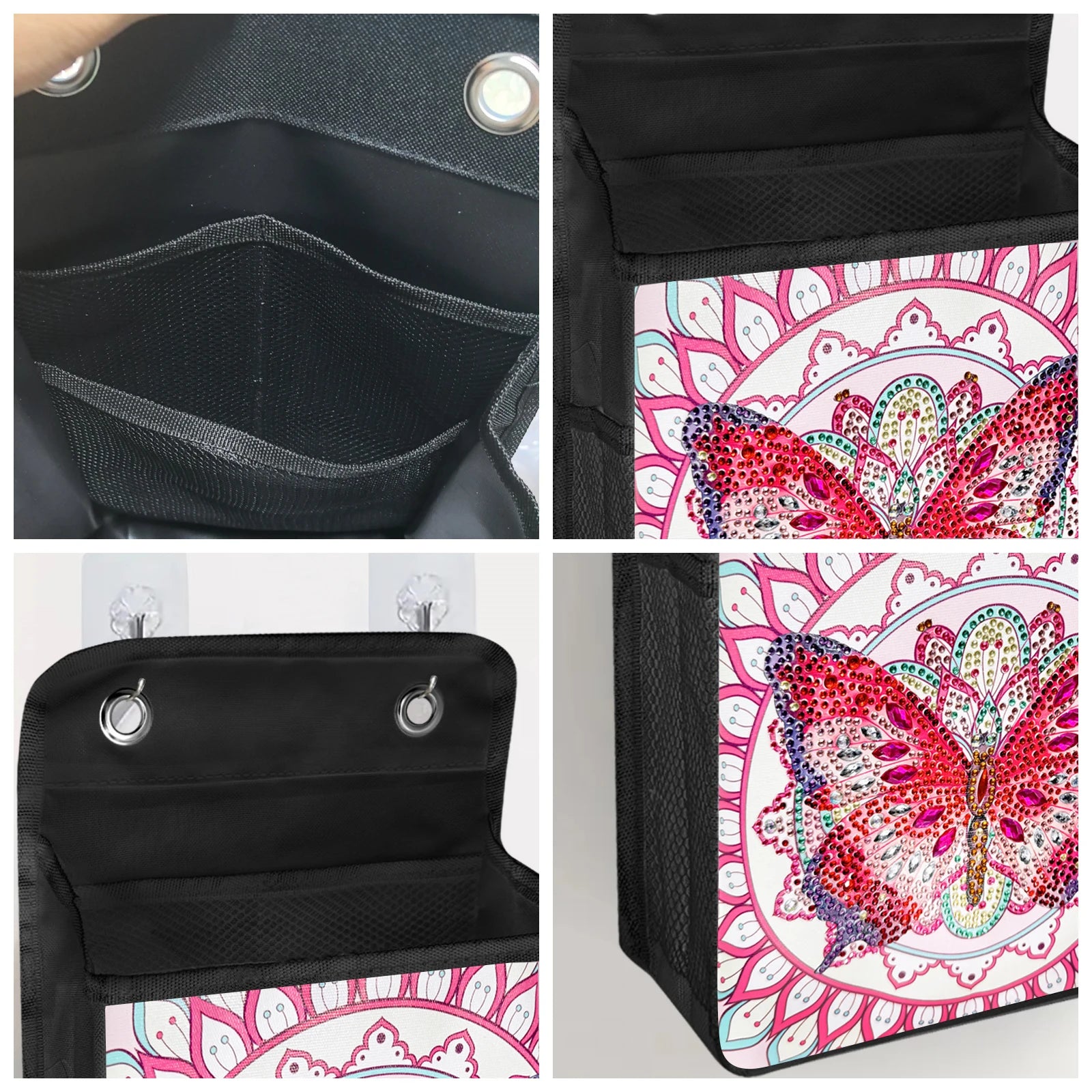 Diamond Painting Hängebox – Aufbewahrungsbox mit Strass-Motiv & Haken | 38 × 23 × 9 cm