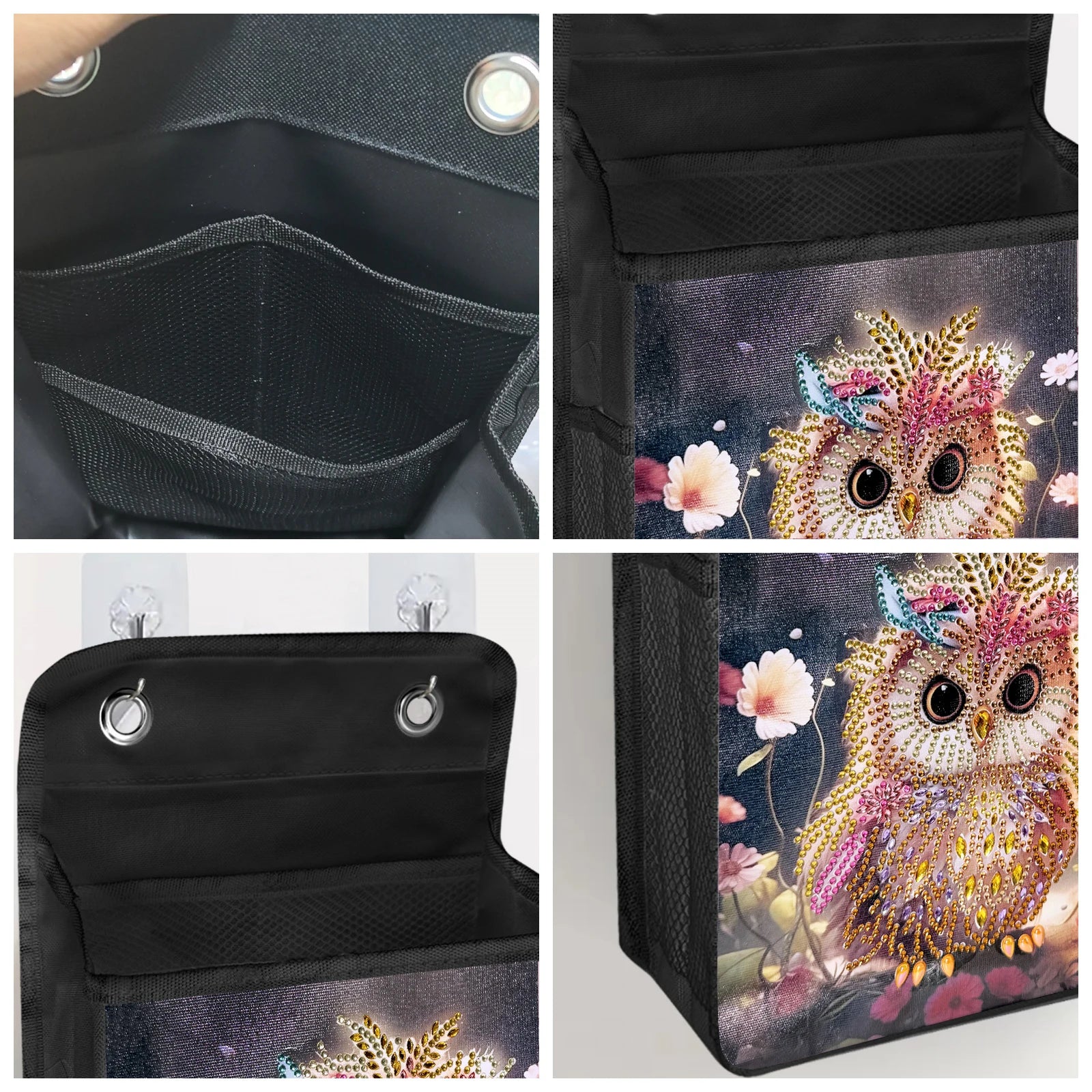 Diamond Painting Hängebox – Aufbewahrungsbox mit Strass-Motiv & Haken | 38 × 23 × 9 cm