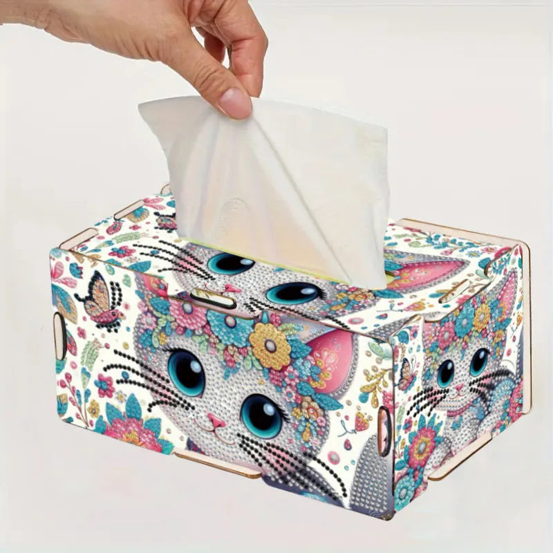 Diamond Painting Taschentuchbox – DIY Tissue Box mit Strass & 3D-Motiv | 22,5 × 13,5 × 10,5 cm