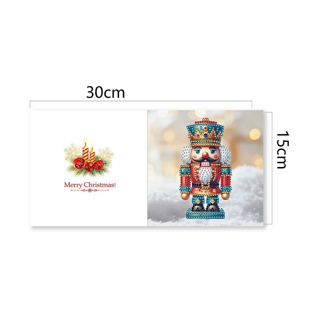 6er-Set Weihnachtskarten mit Strasssteinen – 15x15 cm