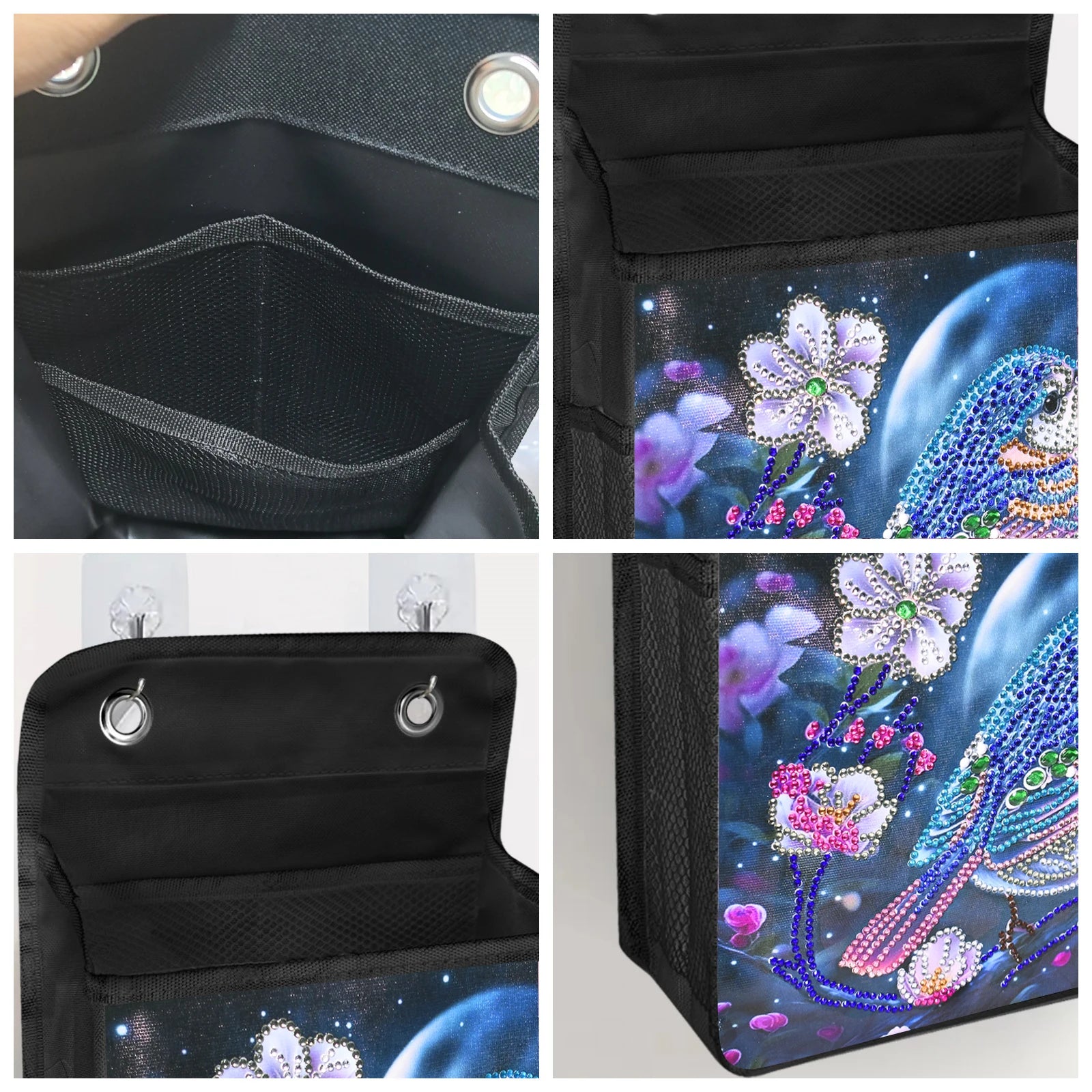 Diamond Painting Hängebox – Aufbewahrungsbox mit Strass-Motiv & Haken | 38 × 23 × 9 cm