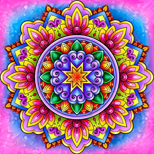 Buntes Mandala mit AB Farben