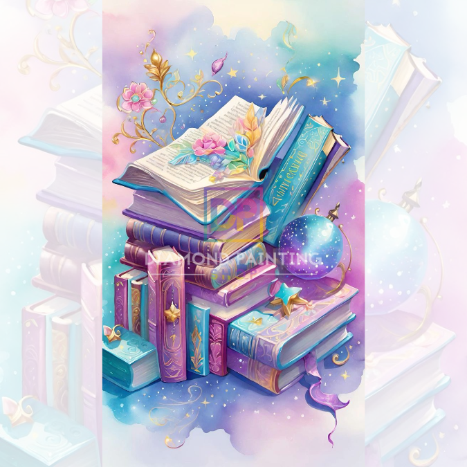 Mystische Bücherwelt mit Feenstaub-Steine