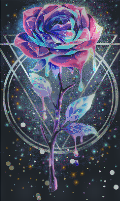 XXL Cosmic Rose mit AB Steine