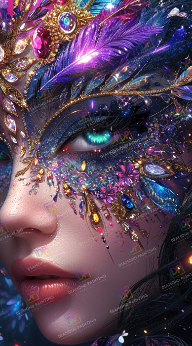 Venezianische Maske mit Strass Farben