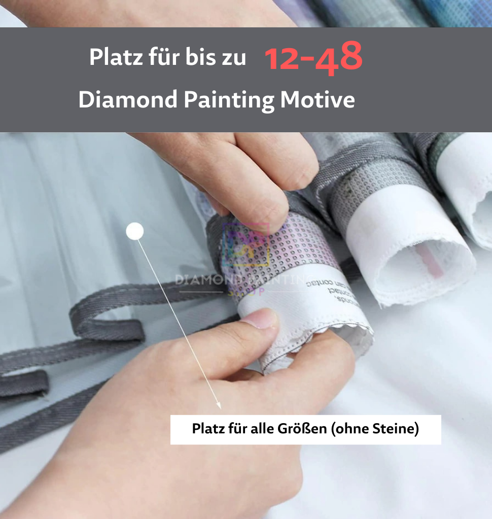 Aufbewahrung für Diamond Painting Bilder | zum Aufhängen & Rollen