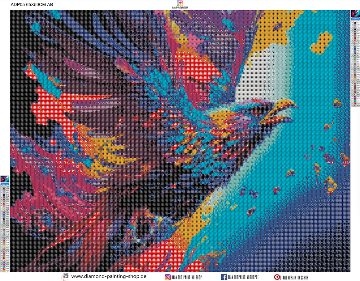 Abstrakter Greifvogel mit AB Steine