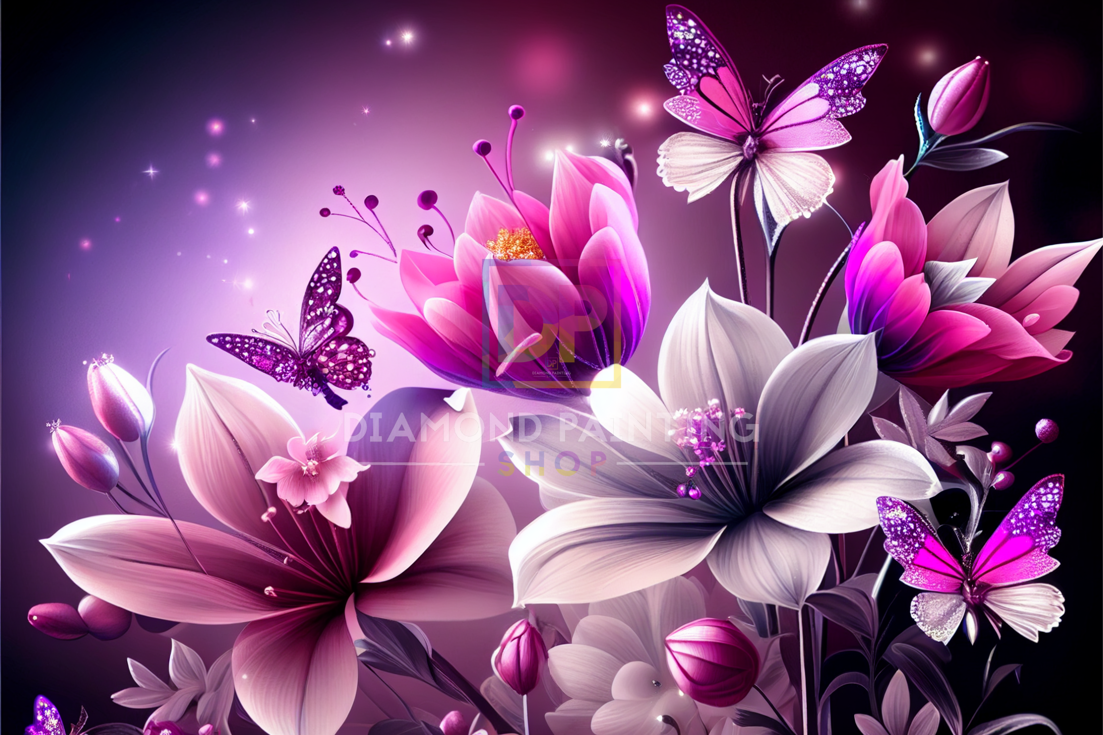 XXL Fantasy Flowers & Butterflys mit AB Farben