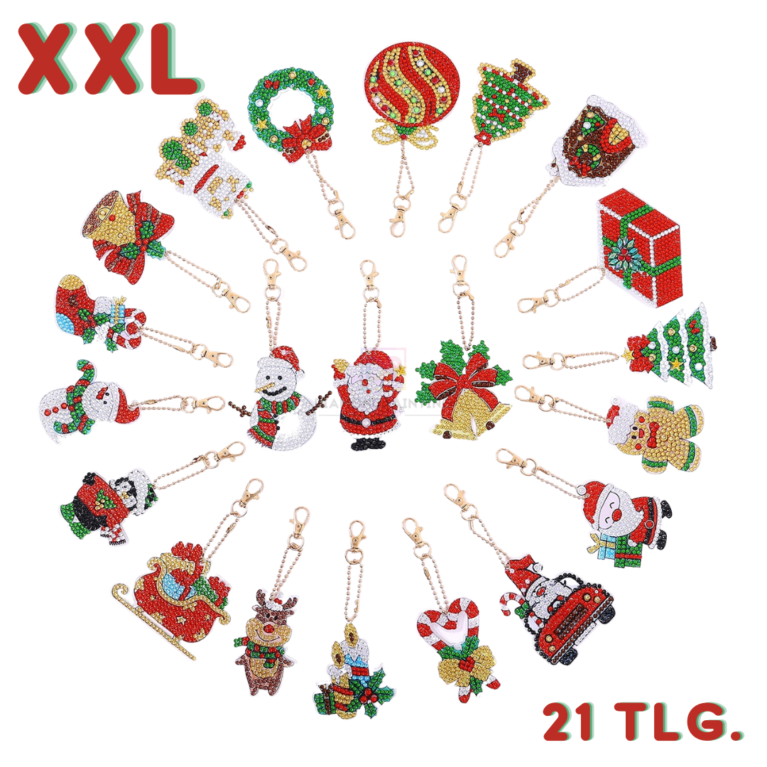 Weihnachten- XXL Schlüsselanhänger Set 21tlg. | Für Anfänger