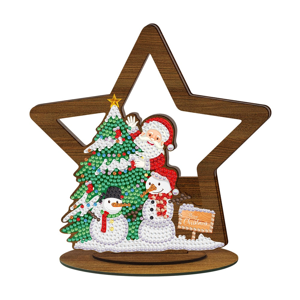 ⭐️ Weihnachten - 5D Holz Aufsteller 20.5x18.5cm | Für Anfänger