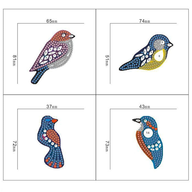 Vogelanhänger 4 Stk | Für Anfänger