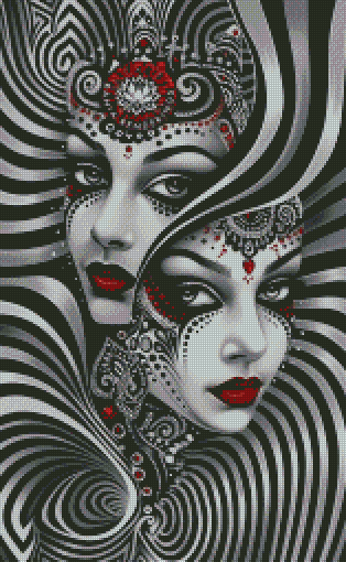 Crimson Veil mit Strass Farben