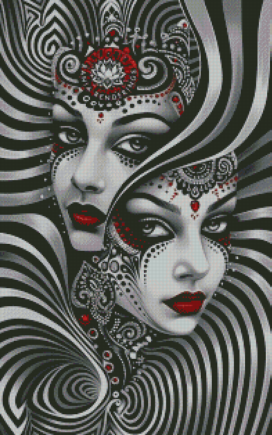 Crimson Veil mit Strass Farben