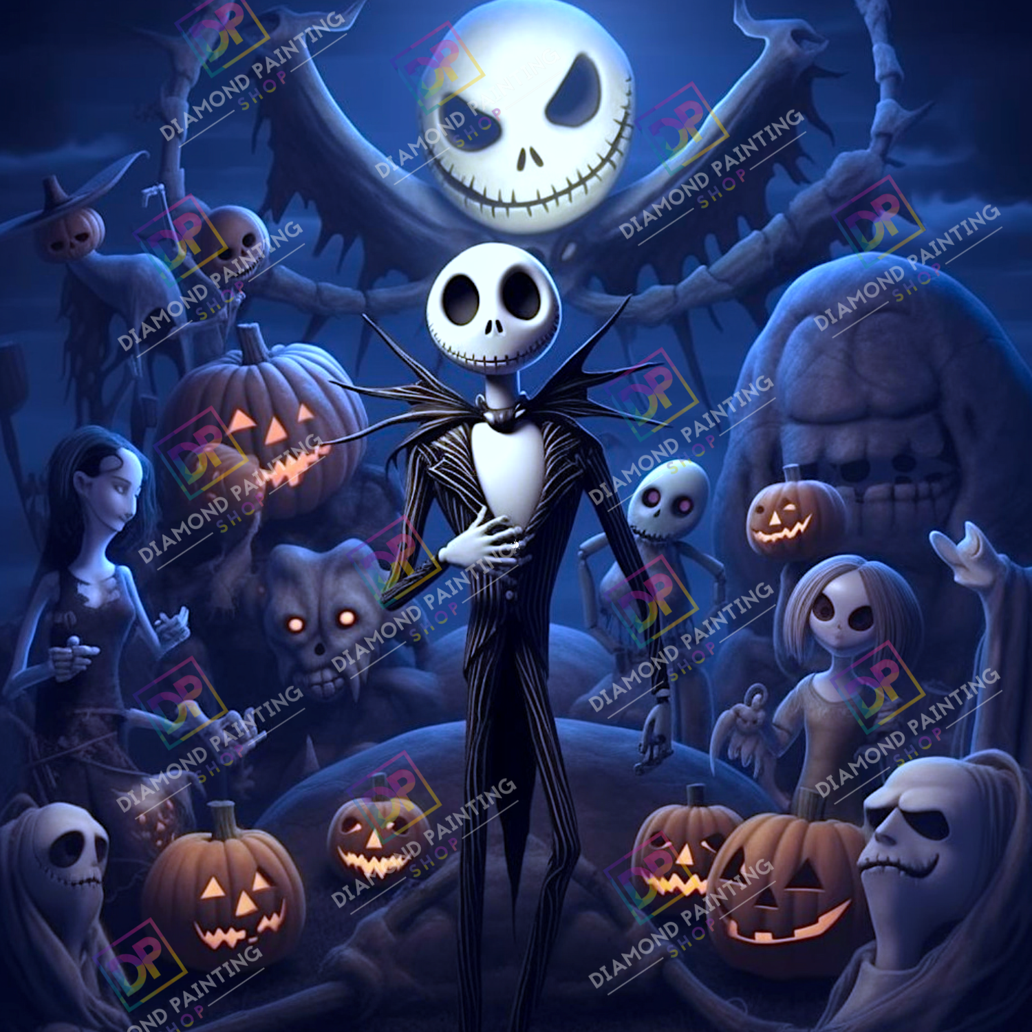 Halloween | Skeleton at Night | Leuchtbild
