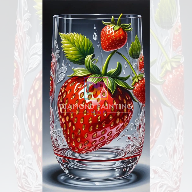 Erdbeerrausch – Fruchtzauber im Glas mit Strass Farben