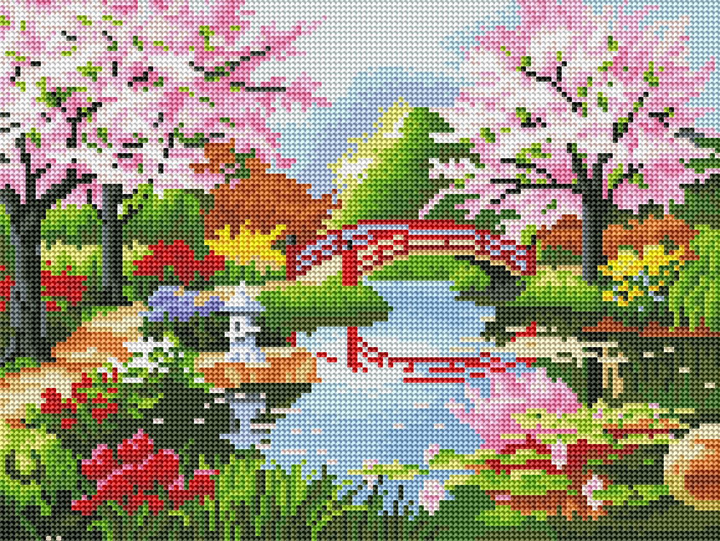 Gerahmt - Zauberhafter Brückenpark im Frühling