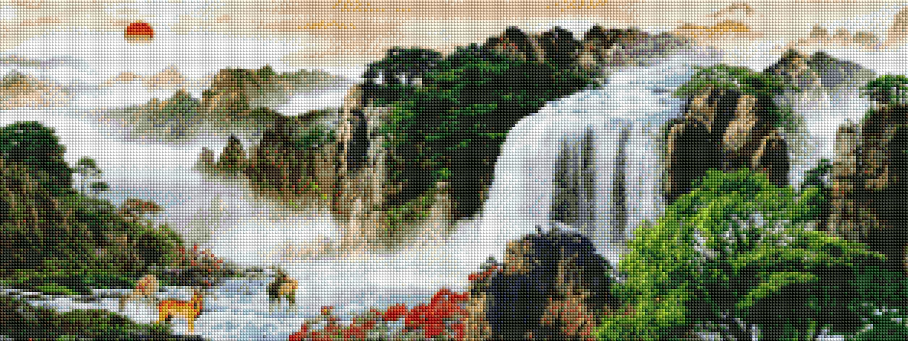 Sanfte Freiheit: Rehe im Nebel des Wasserfalls