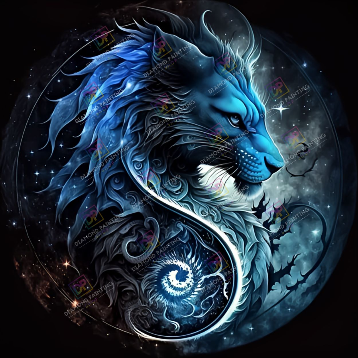 Dragon-Lion mit Leuchtsteinen