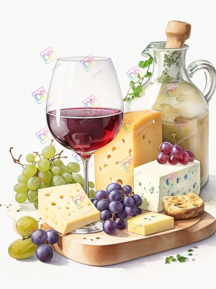 Wein und Käseplatte