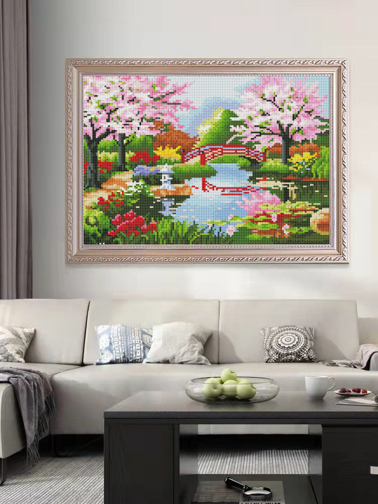 Gerahmt - Zauberhafter Brückenpark im Frühling