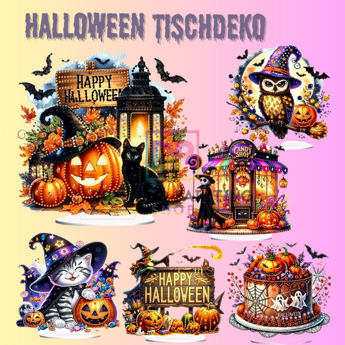 Halloween Diamond Painting Tischdeko-Set