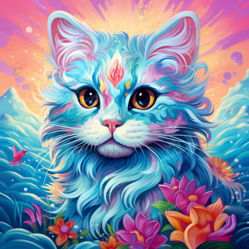 Süße Fantasy Katze mit AB Farben