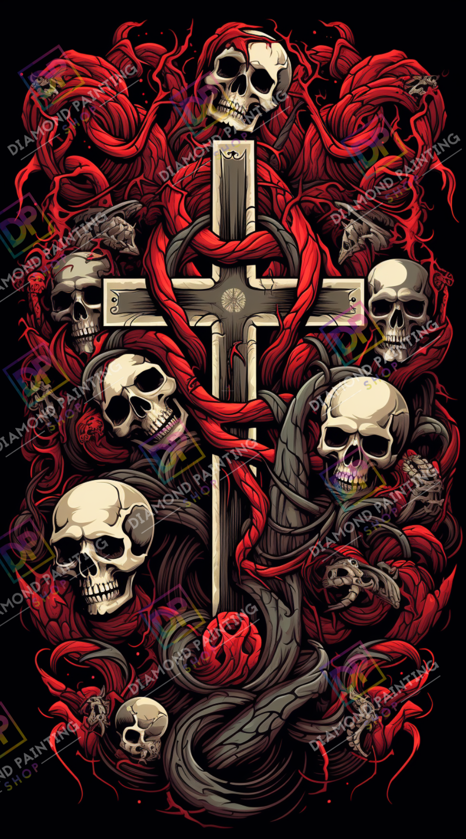 XL Skull Flowers