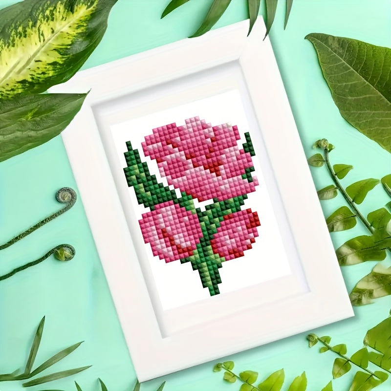 *Neu* Mini Bilder | 12tlg. Blumen Set 8x12cm | Eckige Steine