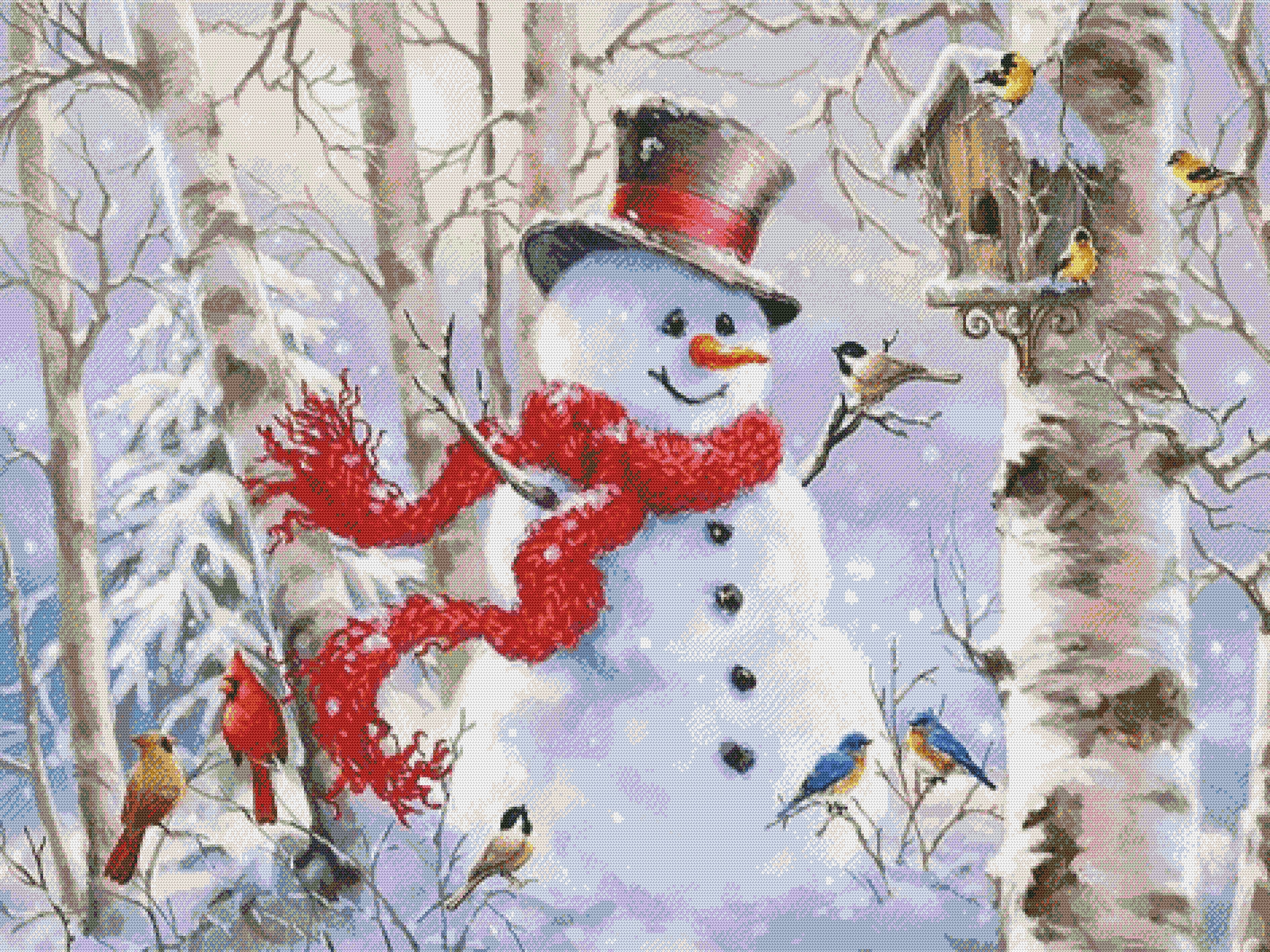 Winterfreude: Schneemann im verschneiten Paradies mit AB Steine