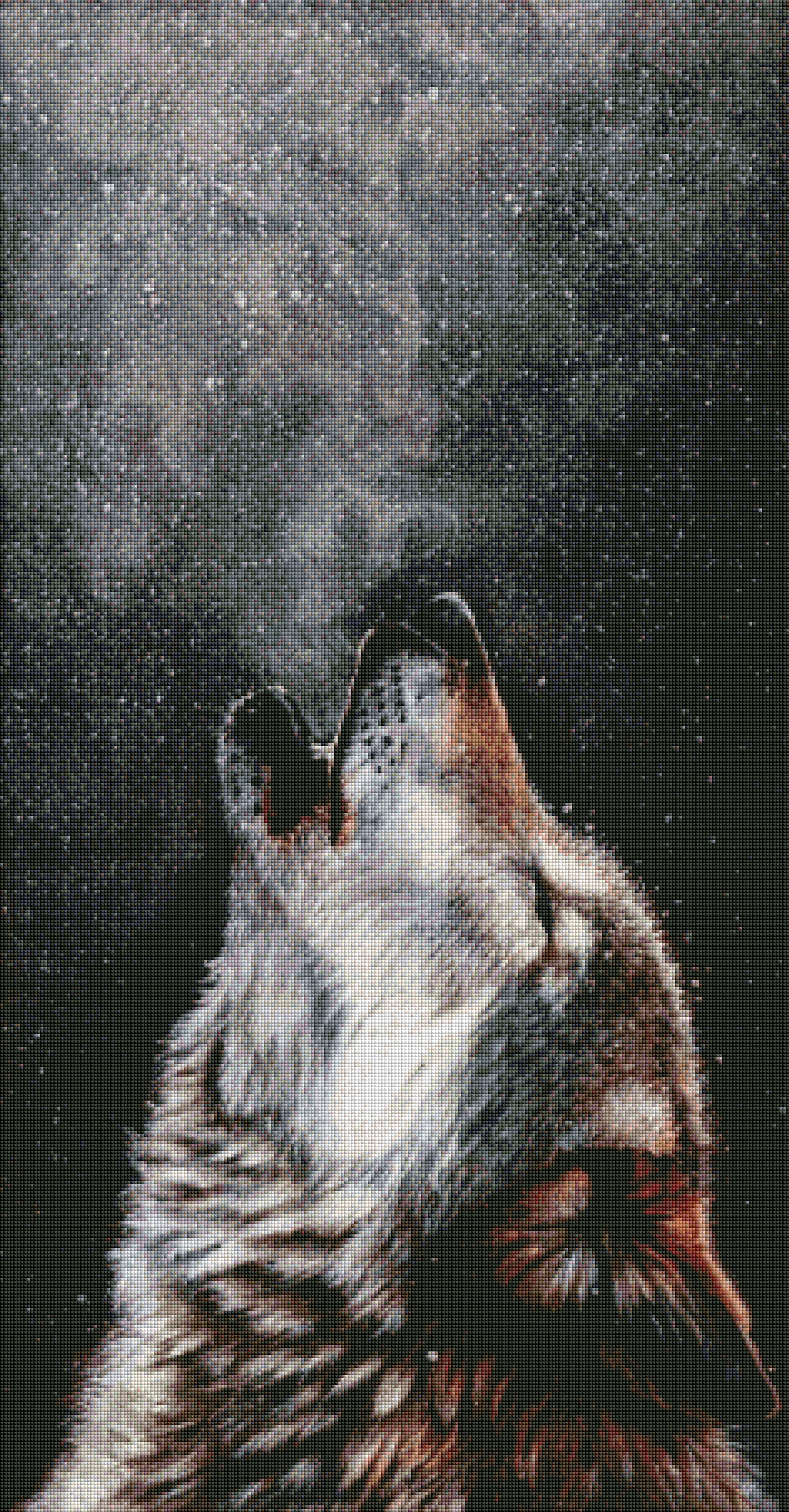 Frostige Freiheit: Der Wolf im Mondschein mit Fairy Steine