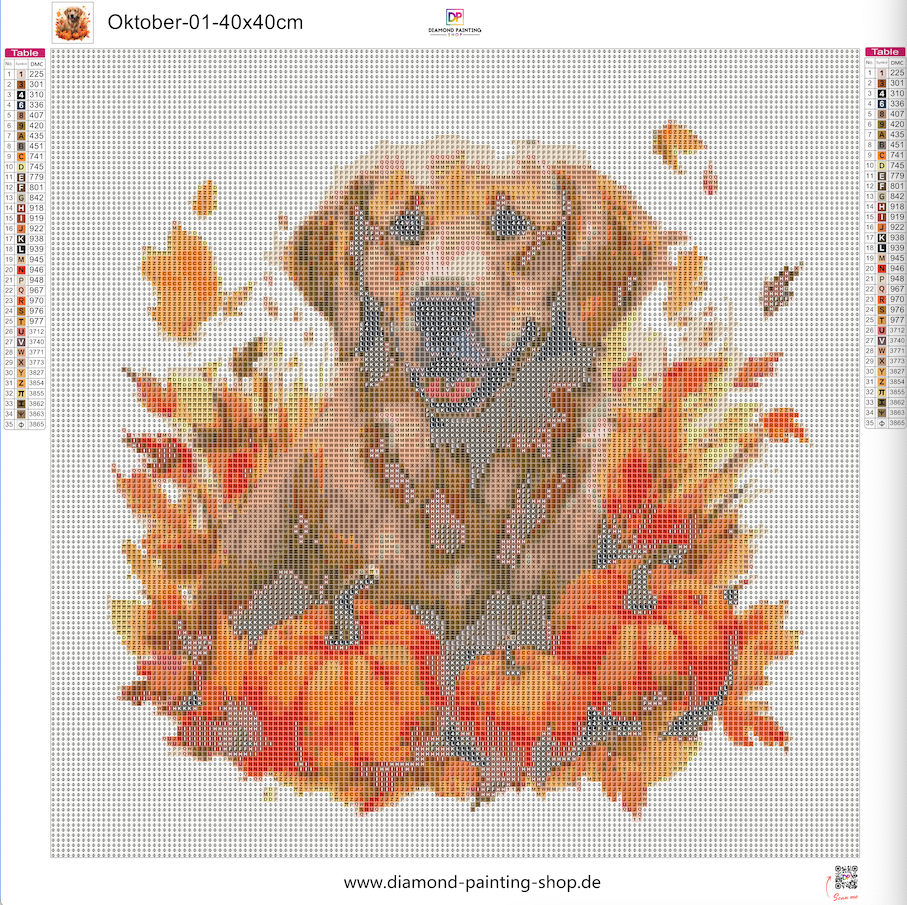 Oktober | Golden Retriever im Herbstlaub