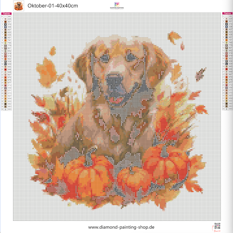 Golden Retriever im Herbstlaub