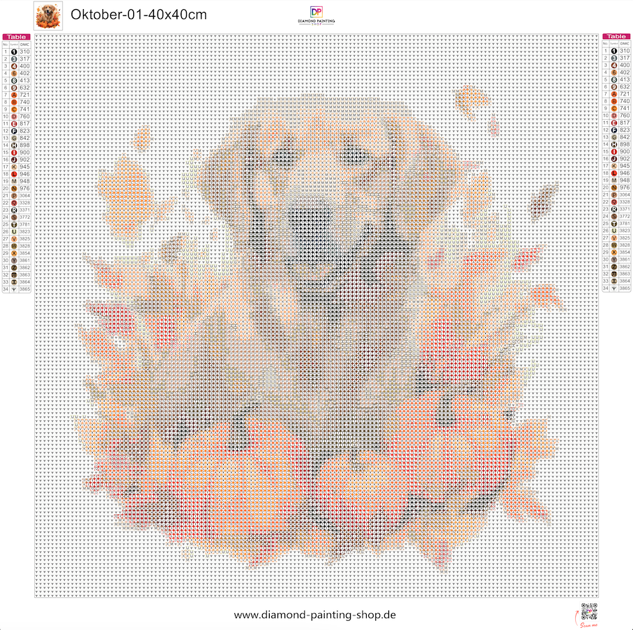 Oktober | Golden Retriever im Herbstlaub