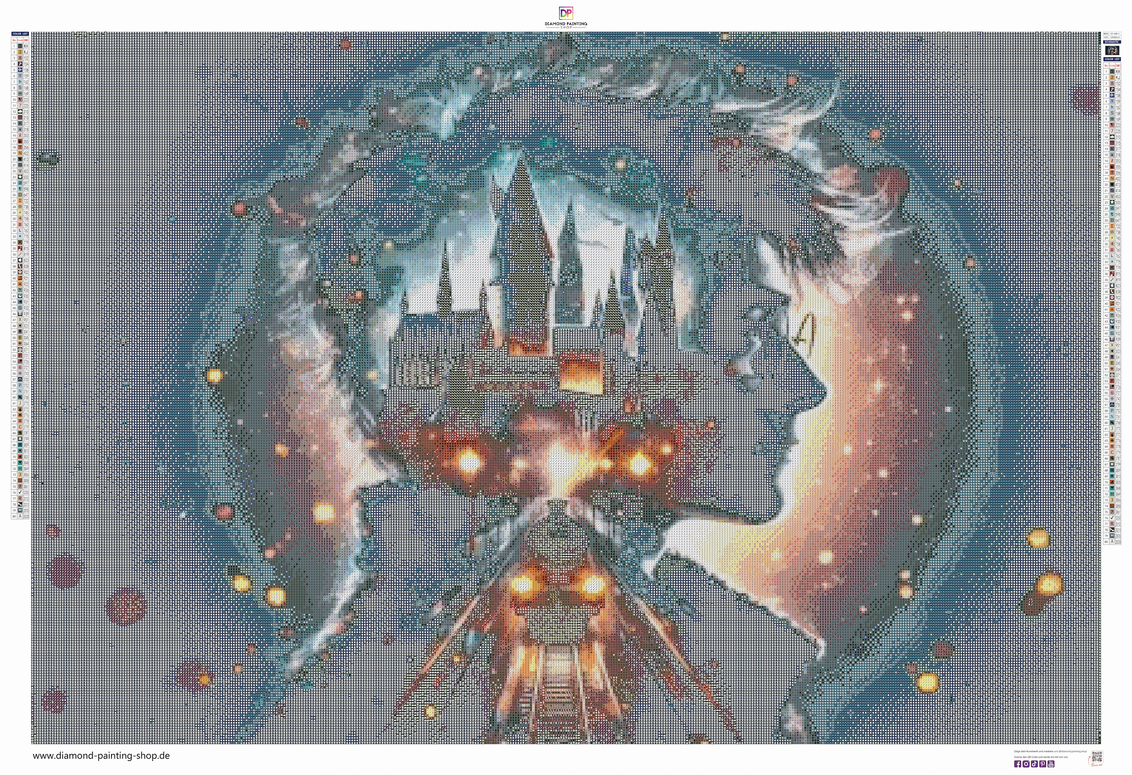 *Einzelstück* Harry Potter 120x80cm Eckige Steine - Fairy & Metallic