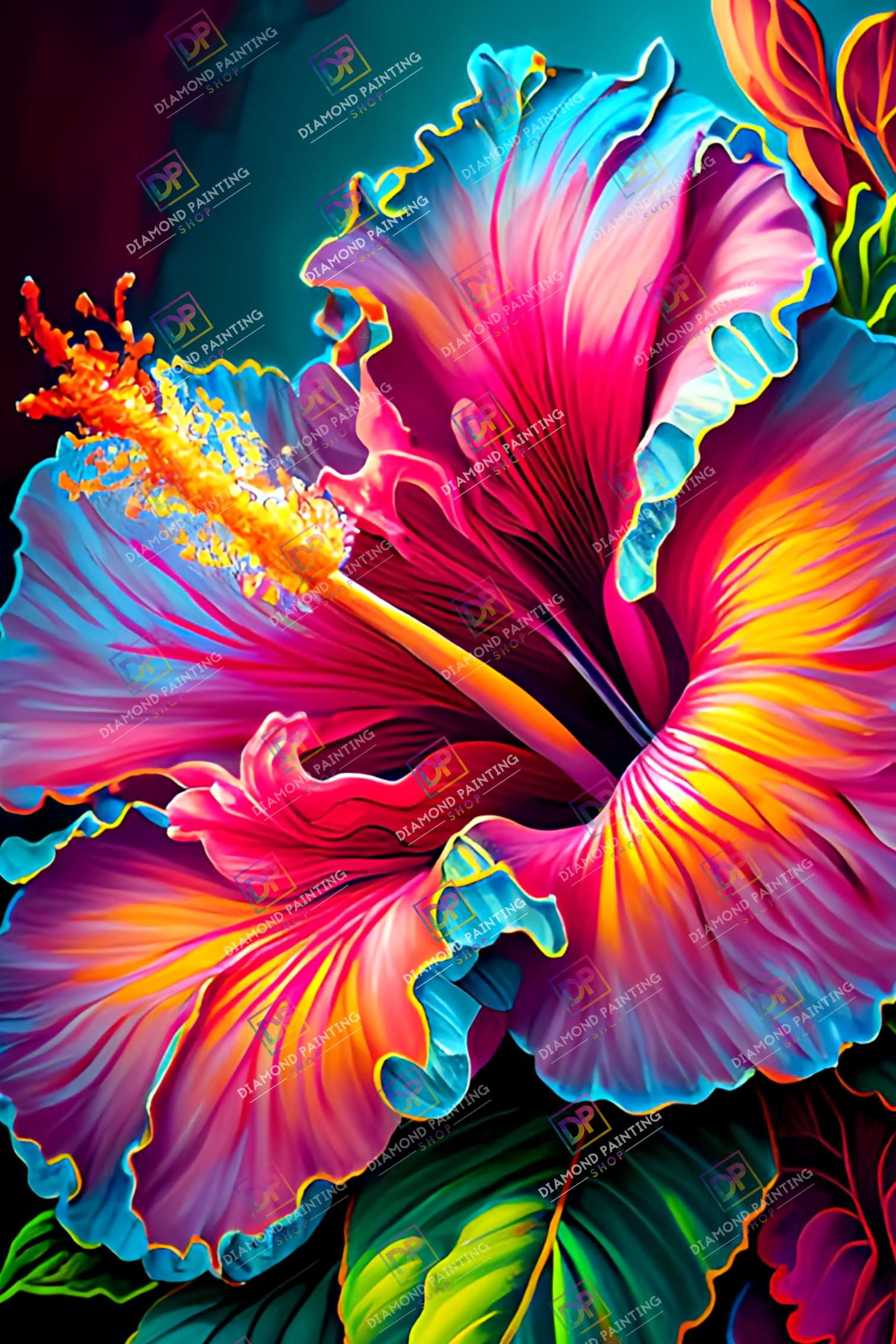Mai | Bunter Hibiskus Blüte mit AB Farben