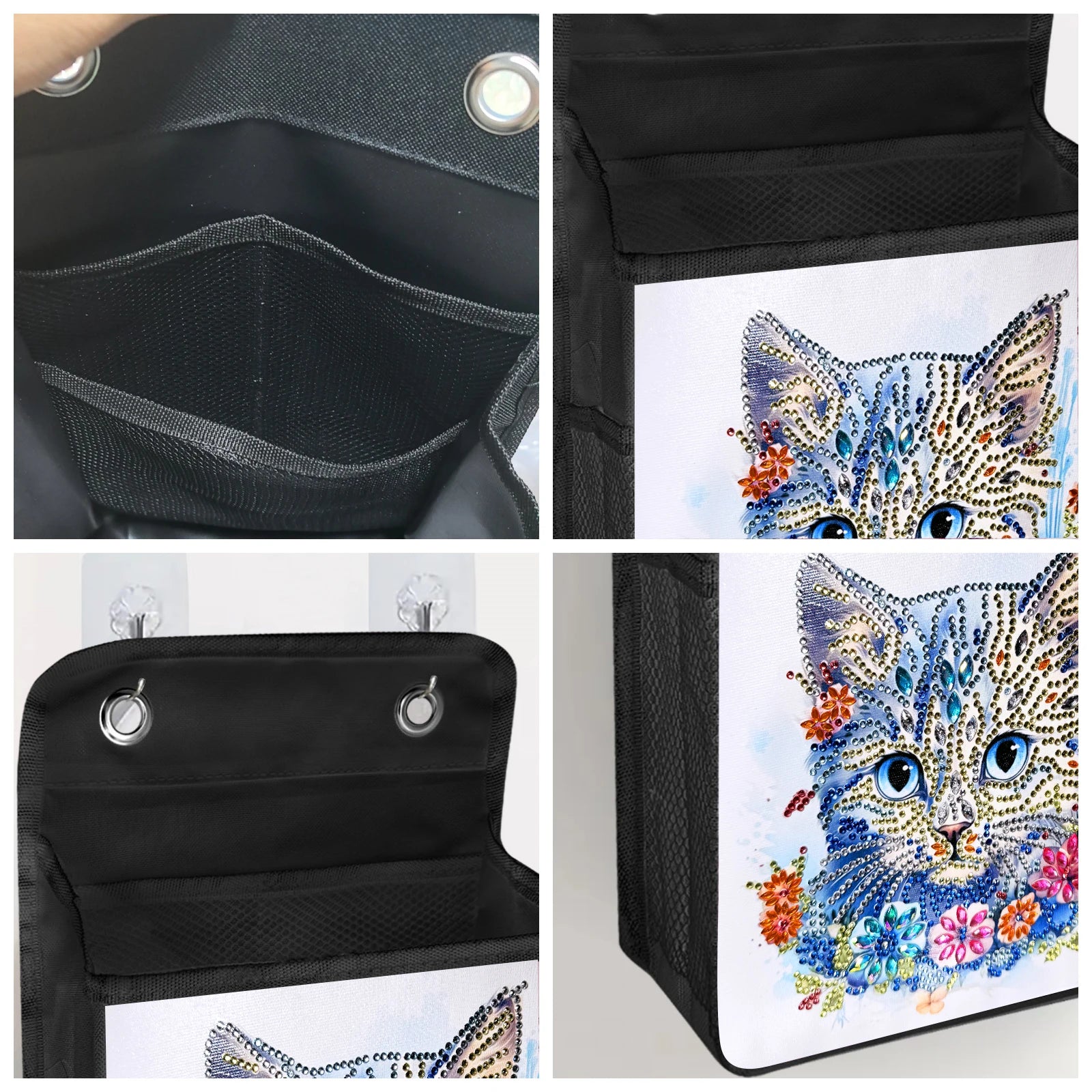 Diamond Painting Hängebox – Aufbewahrungsbox mit Strass-Motiv & Haken | 38 × 23 × 9 cm