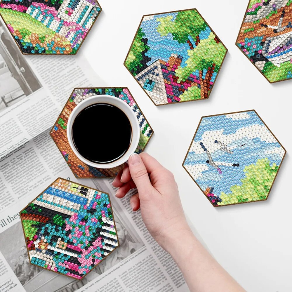 *Neu* 7tlg. Puzzle Tischuntersetzer Set aus Holz | für Anfänger