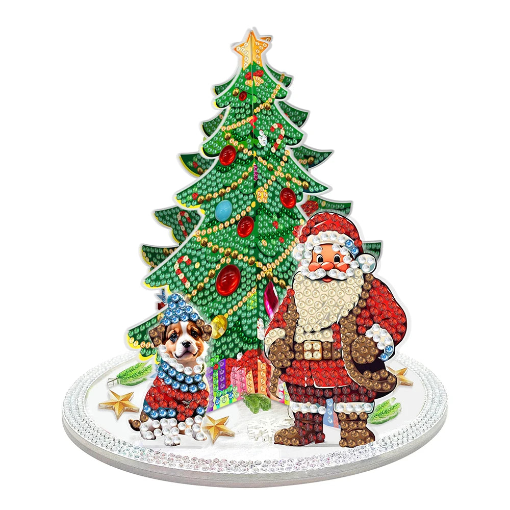 3D Diamond Painting Weihnachtsbaum Set | Bunter Acryl-Aufsteller mit Spezialsteinen